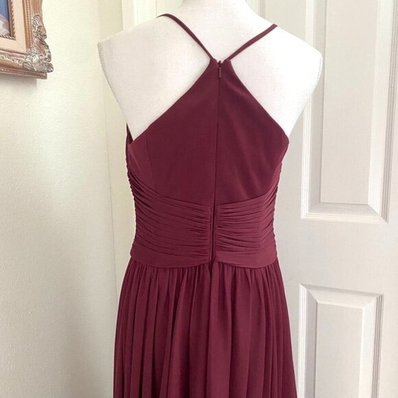 David's Bridal Celebrate F20052 Spaghetti Strap Mesh Cross Waist Dress Size 8 - Picture 10 of 15